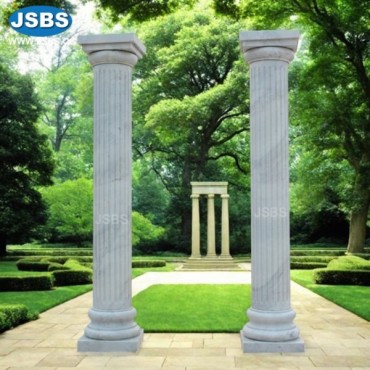 White Marble Carved Roman Column, White Marble Carved Roman Column