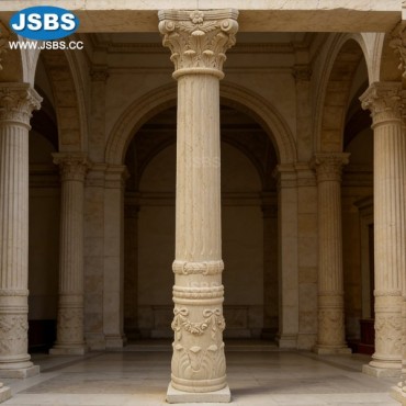 Cream Marble Pillar Column, Cream Marble Pillar Column