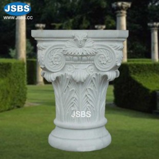 Carved Marble Pedestal, Carved Marble Pedestal