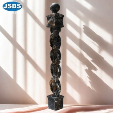 Black Golden Leaf Design Handrail Post, Black Golden Leaf Design Handrail Post
