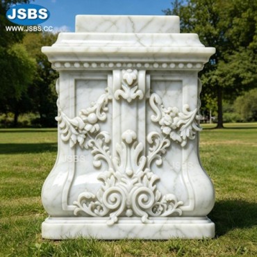 White Marble Floral Pedestal, JS-CM193