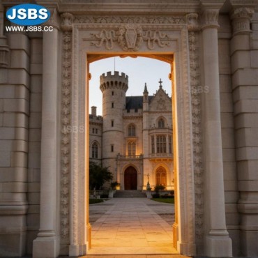 White Marble Pillar Door Frame, JS-D054