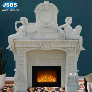 Children Grand White Marble Mantel, Children Grand White Marble Mantel