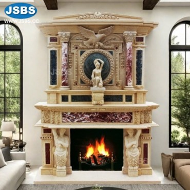 Double Statue Fireplace Mantel, Double Statue Fireplace Mantel