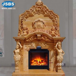 Luxury Marble Fireplace Overmantel, JS-FP276