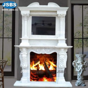 Marble Fireplace Overmantel, JS-FP254