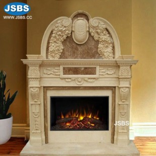 Nice Cream Marble Overmantel, Nice Cream Marble Overmantel