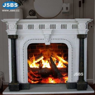 Black and White Column Fireplace, JS-FP186