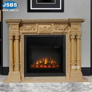 Columned Style Marble Mantel, JS-FP032