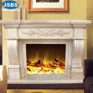 Cream Marble Fireplace, JS-FP210