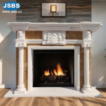 White and Yellow Fireplace for Chateau, JS-FP496