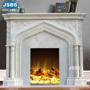Indoor White Marble Fireplace, JS-FP216