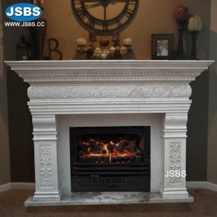 Majestic White Marble Fireplace, JS-FP277