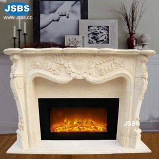 Italian Marble Fireplace Mantel, JS-FP353