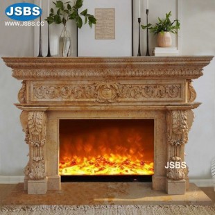 Yellow Fireplace Mantel, JS-FP174