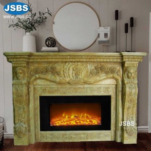 Beige Versailles Marble Fireplace Mantel , Beige Versailles Marble Fireplace Mantel 