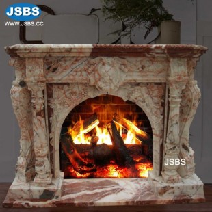 Chicken Blood Marble Fireplace, Chicken Blood Marble Fireplace