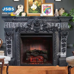 Classical Black Marble Fireplace, JS-FP060