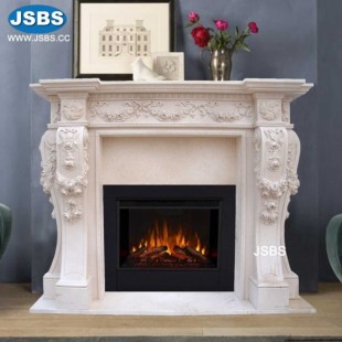 Cream Marble Fireplace Mantel, JS-FP151