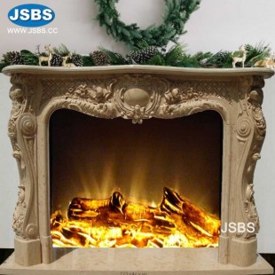 Yellow Floral Fireplace, JS-FP161
