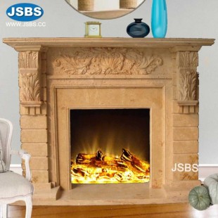 Custom Dark Yellow Fireplace, Custom Dark Yellow Fireplace