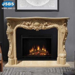 Dark Yellow Fireplace Mantel, JS-FP048