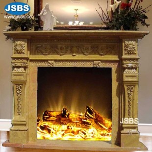 Dark Yellow Fireplace Mantel, JS-FP217