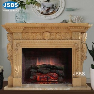 Dark Yellow Marble Fireplace, Dark Yellow Marble Fireplace