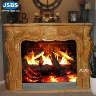 Dark Yellow Marble Fireplace, Dark Yellow Marble Fireplace