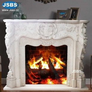 Egypt Cream Marble Fireplace, JS-FP261