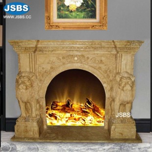 Egypt Cream Marble Fireplace, JS-FP144