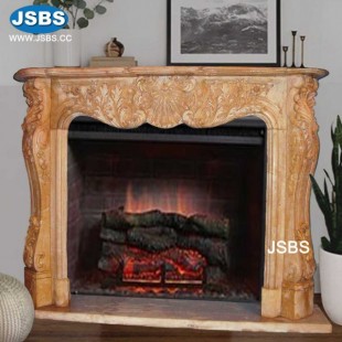Egypt Cream Marble Fireplace, JS-FP150