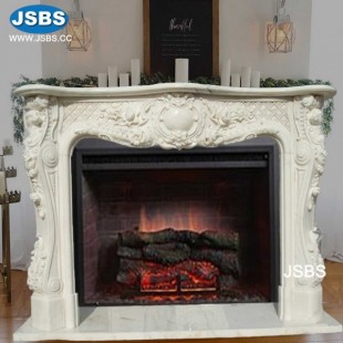 Elegant French Style Marble Fireplace , JS-FP118