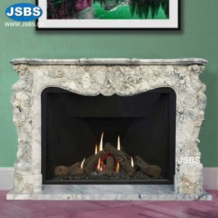 Italian Renaissance Luxury Marble Fireplace, JS-FP369