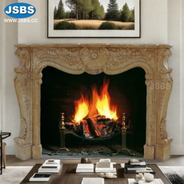 Travertine boutique fireplace mantel, Travertine boutique fireplace mantel