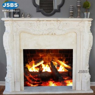 Foliage Design Marble Fireplace , JS-FP284