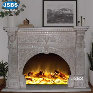 For Sale Pink Marble Fireplace, JS-FP064