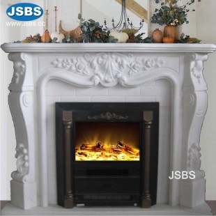 French Rococo White Mantel, JS-FP053