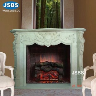 Frog Green Marble Fireplace, JS-FP099