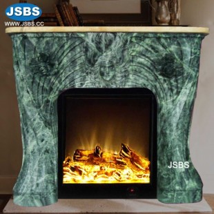 Green Pattern Marble Fireplace, JS-FP307