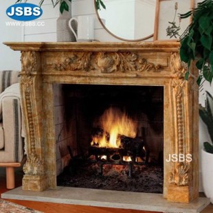 Indoor Dark Yellow Fireplace, JS-FP080