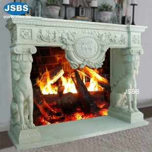 Indoor Green Fireplace Mantel, Indoor Green Fireplace Mantel