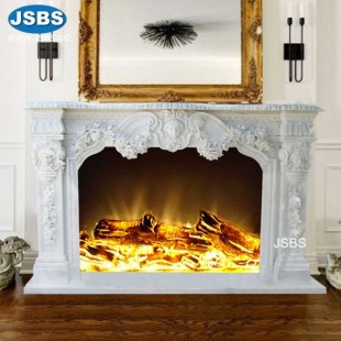 Lavish Decor Marble Fireplace, JS-FP073