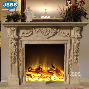 Natural Beige Fireplace Mantel, Natural Beige Fireplace Mantel