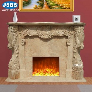 Natural Beige Marble Mantel , JS-FP332