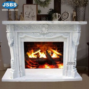 Nice White Marble Fireplace, JS-FP207