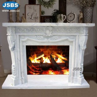 Nice White Marble Fireplace, Nice White Marble Fireplace