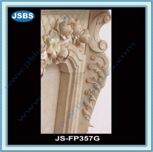 Ornate Cream Marble Fireplace , JS-FP357G
