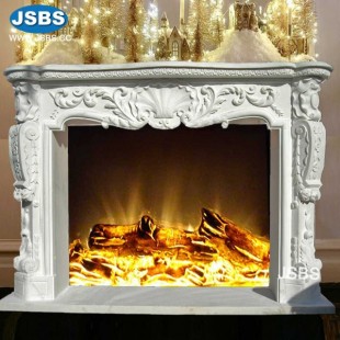 White Marble Fireplace, White Marble Fireplace