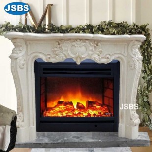 White Marble French Fireplace, JS-FP076